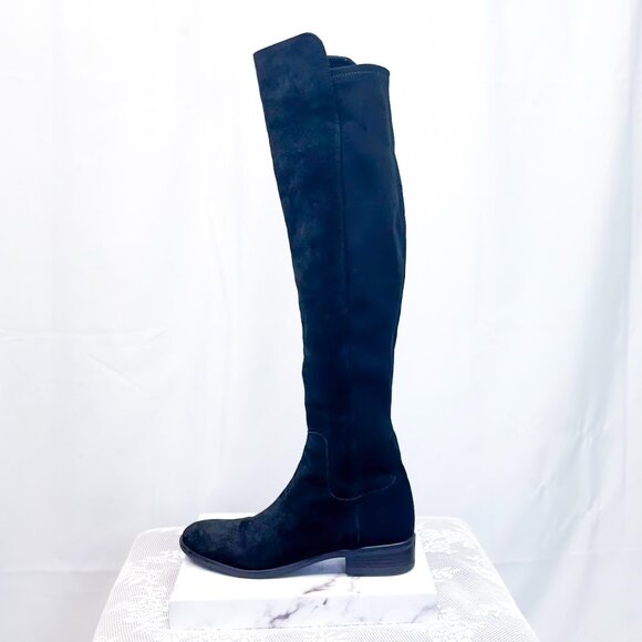 Clarks Boots Pure Caddy Suede Knee High Black 6 - Picture 2 of 8